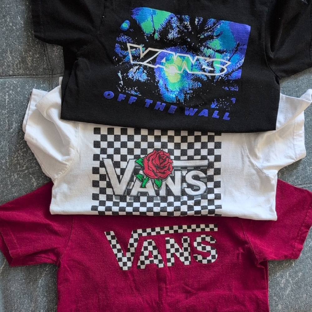 Vans Boys Youth Tees - Black, White, and Red